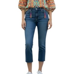 Talbots High-Rise Modern Ankle Jeans - Size 14 - Blue Frayed Hem
C